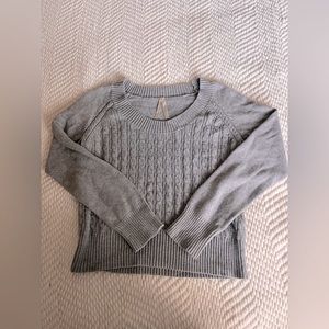 Large grey cable knit sweater